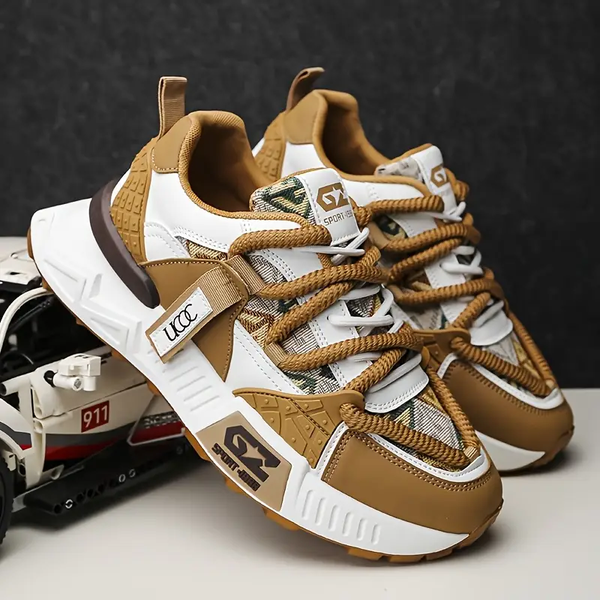 Women'S Stylish White & Brown Casual Sneakers
