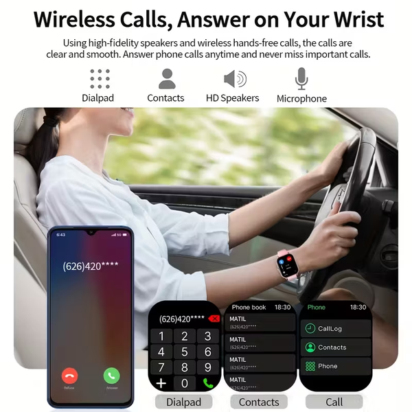 1.83-Inch Smart Watch with HD Display, Wireless Calling, Multiple Watch Faces,