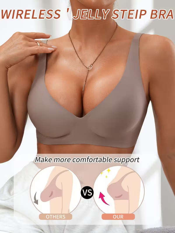 Push-Up Gel-Filled Bra - High Non-Padded Gel-Filled Cups, Wire-Free, Smooth Texture & Lift