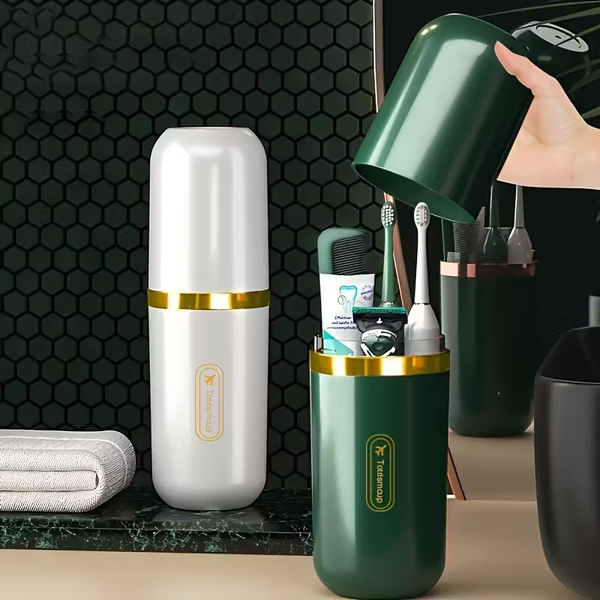 1pc Portable Travel Toothbrush and Toothpaste Storage Set - can store toothbrushes