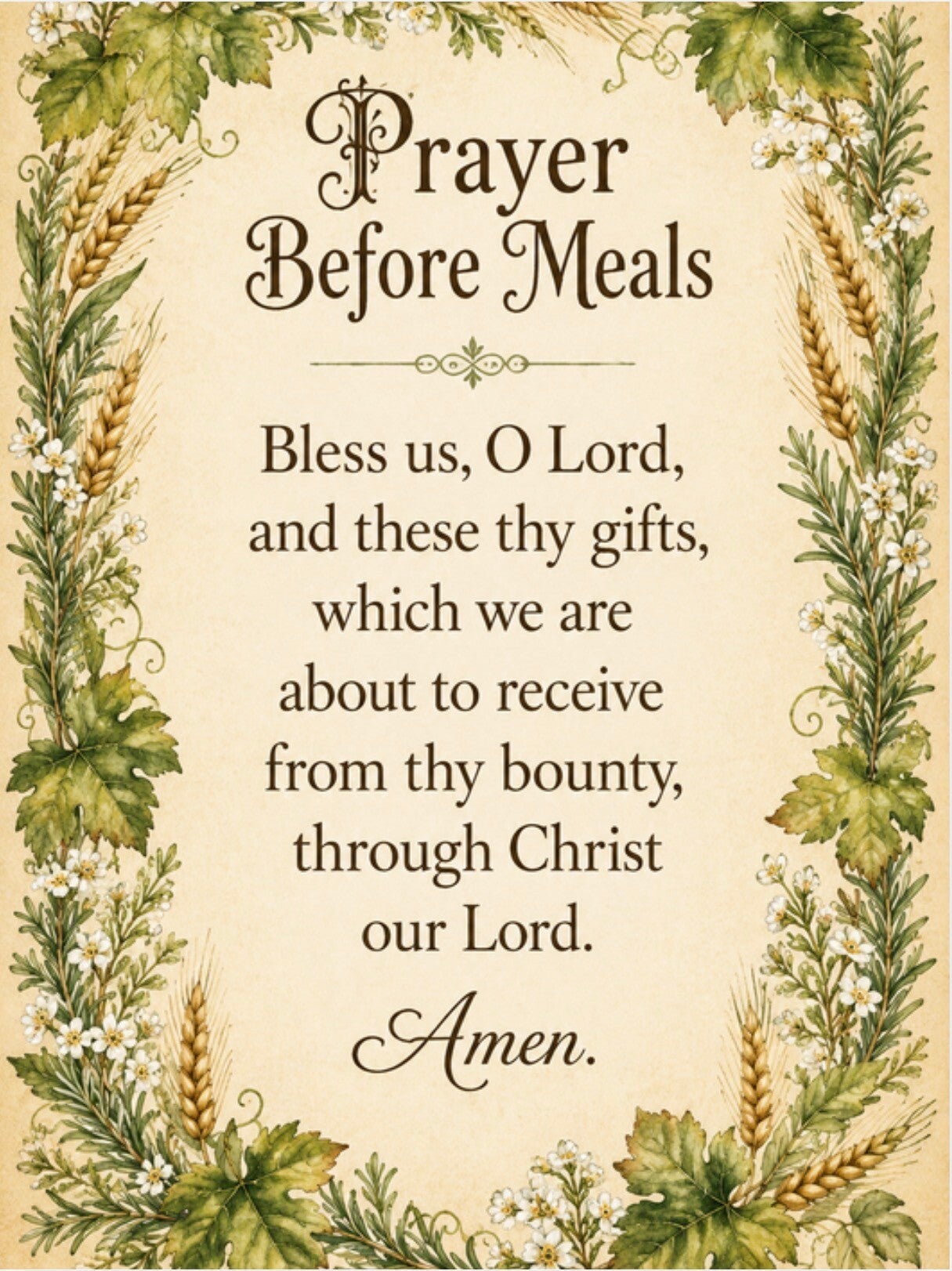 Prayer Before Meals