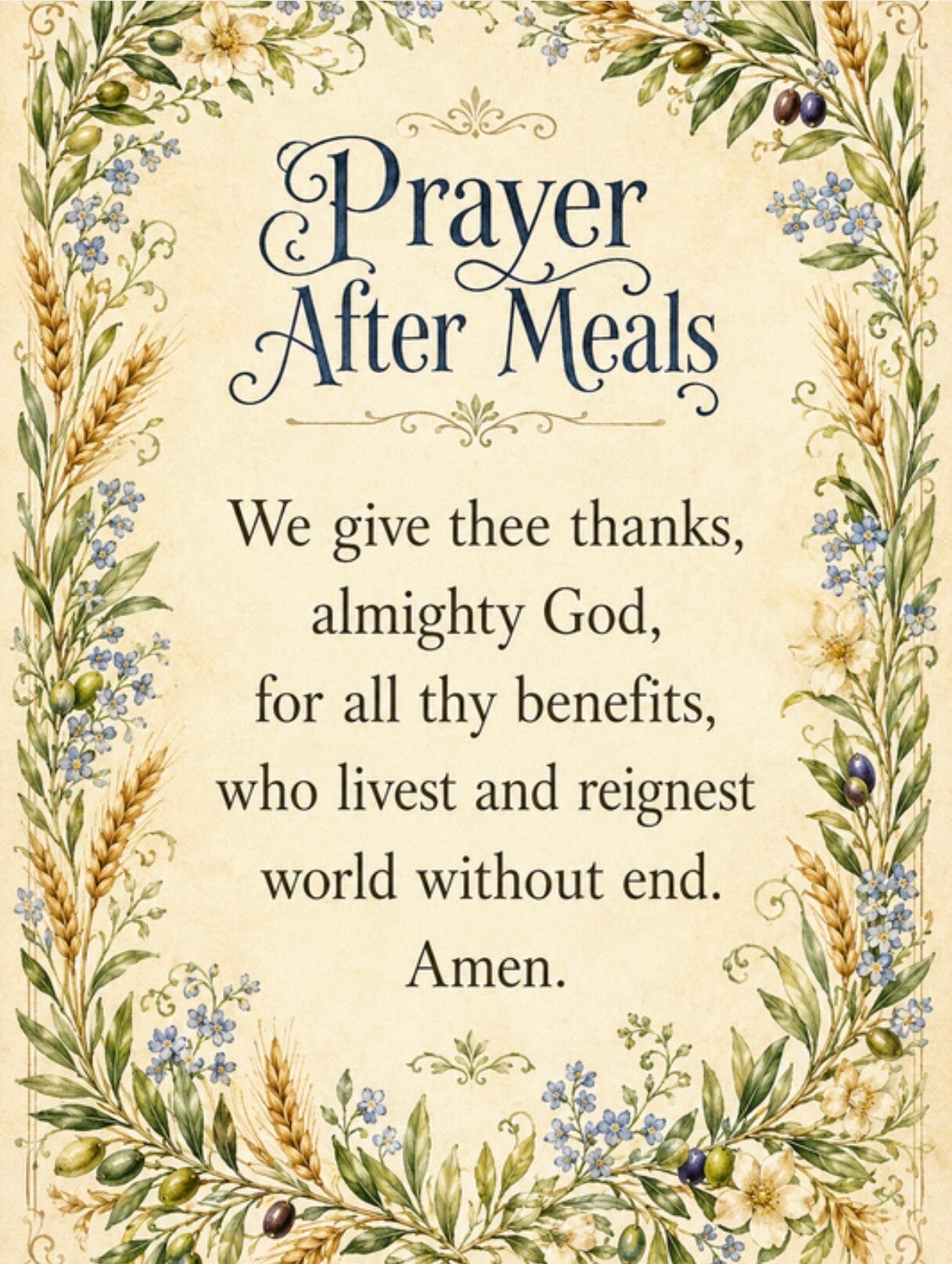 Prayer After Meals