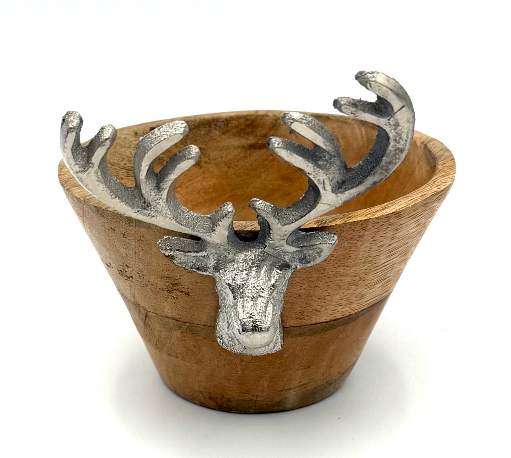 Holzschale mit Hirschkopf