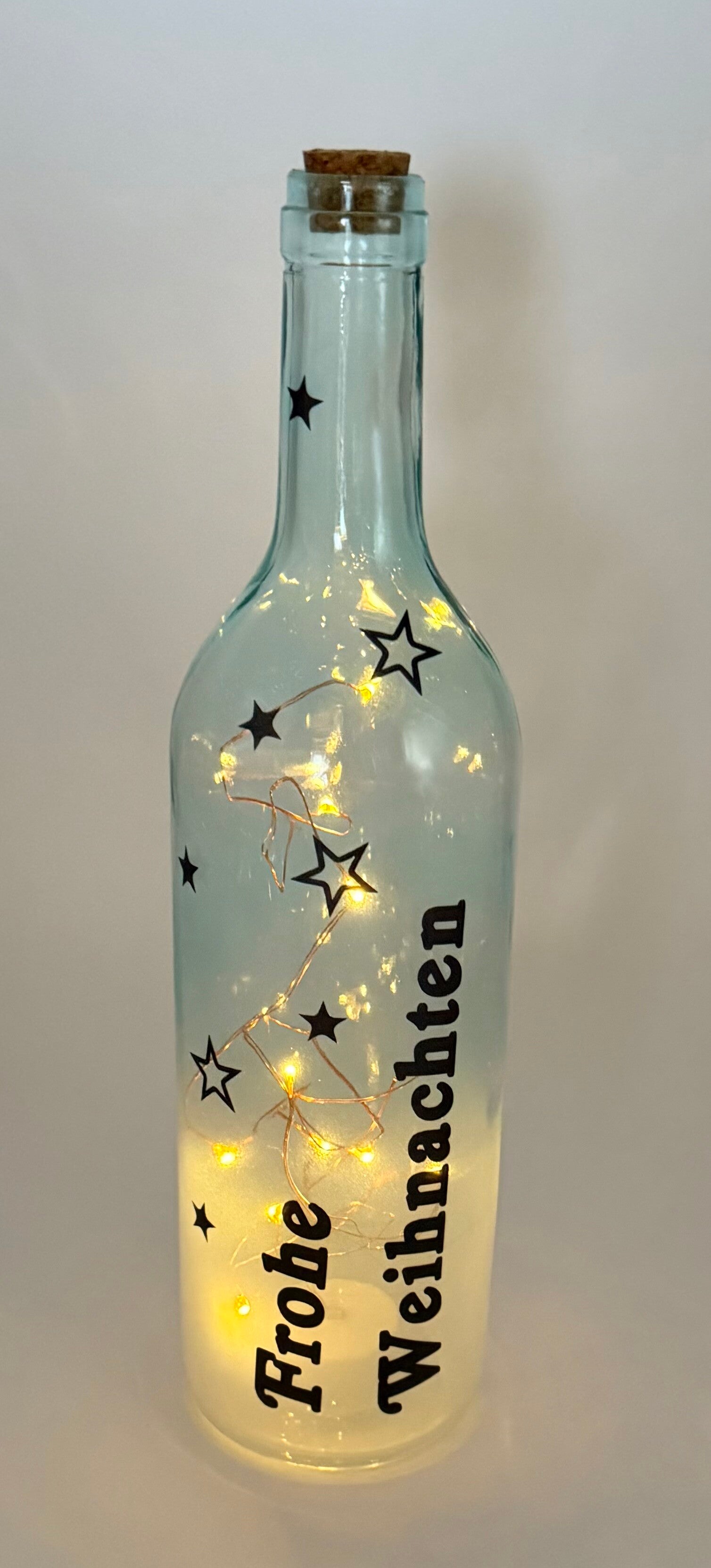 Glasflasche beleuchtbar „Frohe Weihnachten“