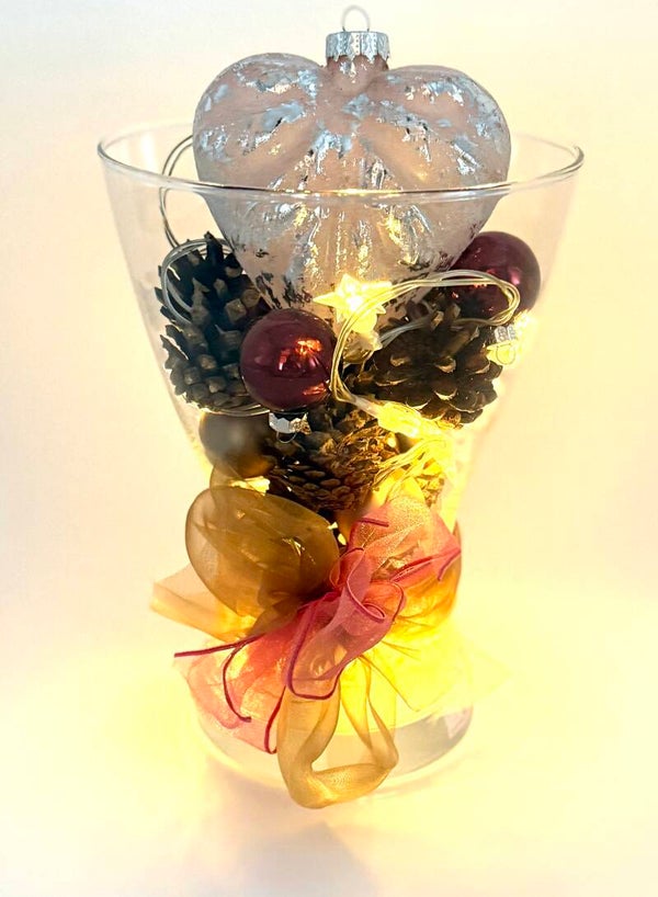 Weihnachtsdeko im Glas beleuchtbar
