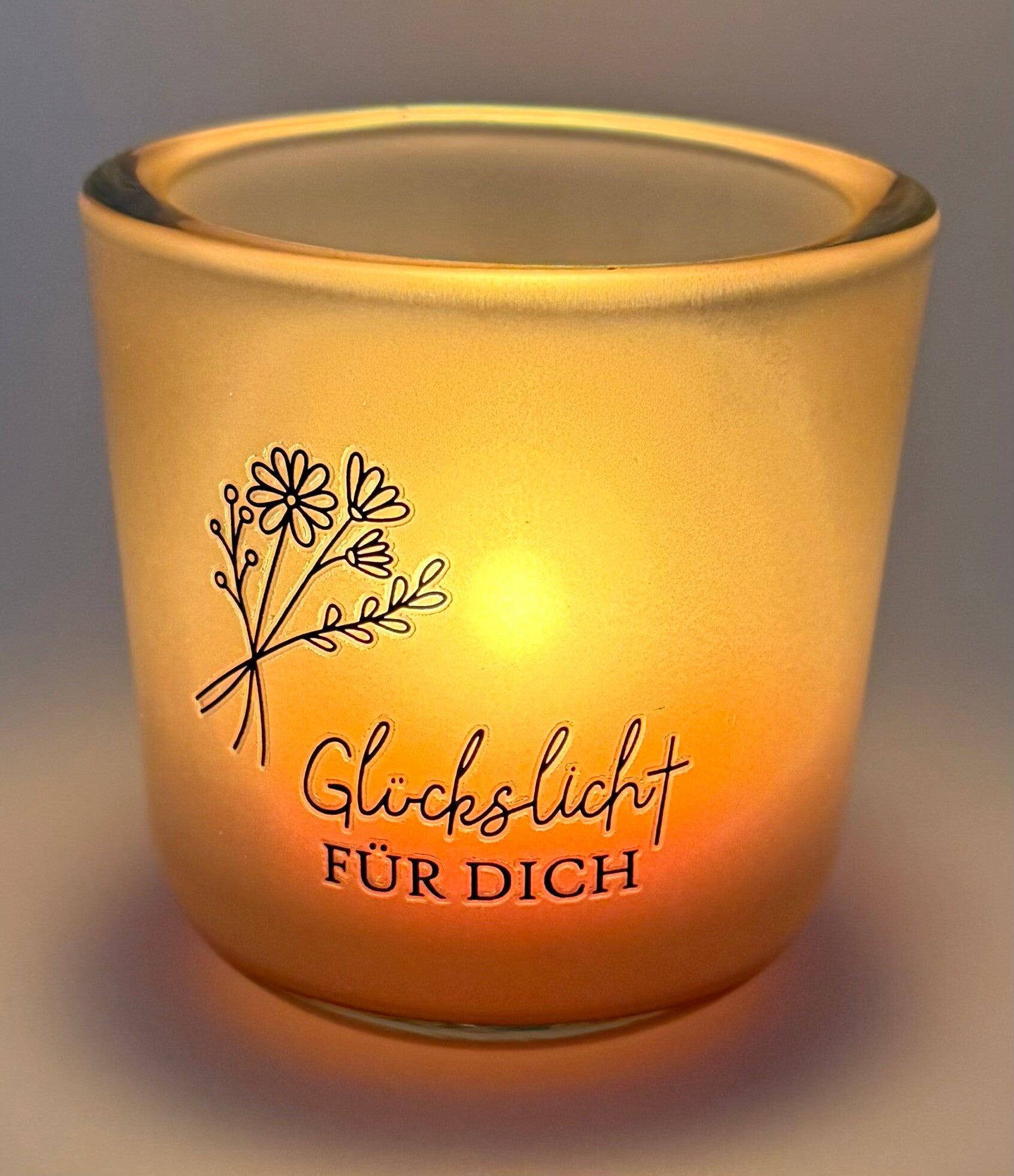 Windlicht mit Spruch