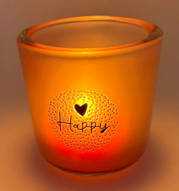 Windlicht mit Spruch