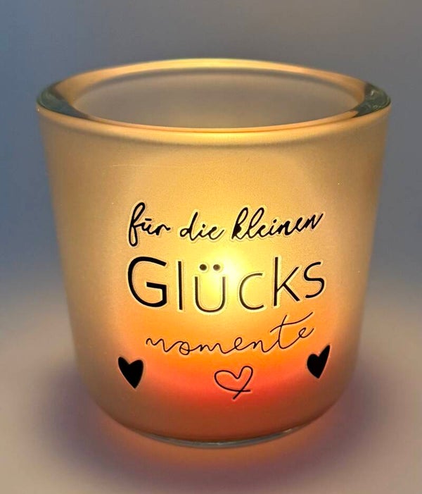 Windlicht mit Spruch