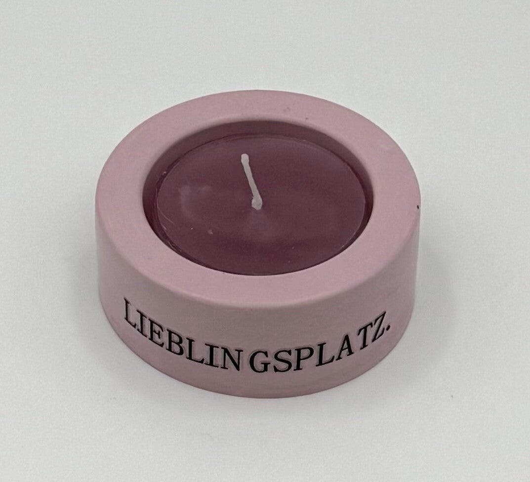 Kerzenhalter aus Gips "Lieblingsplatz."