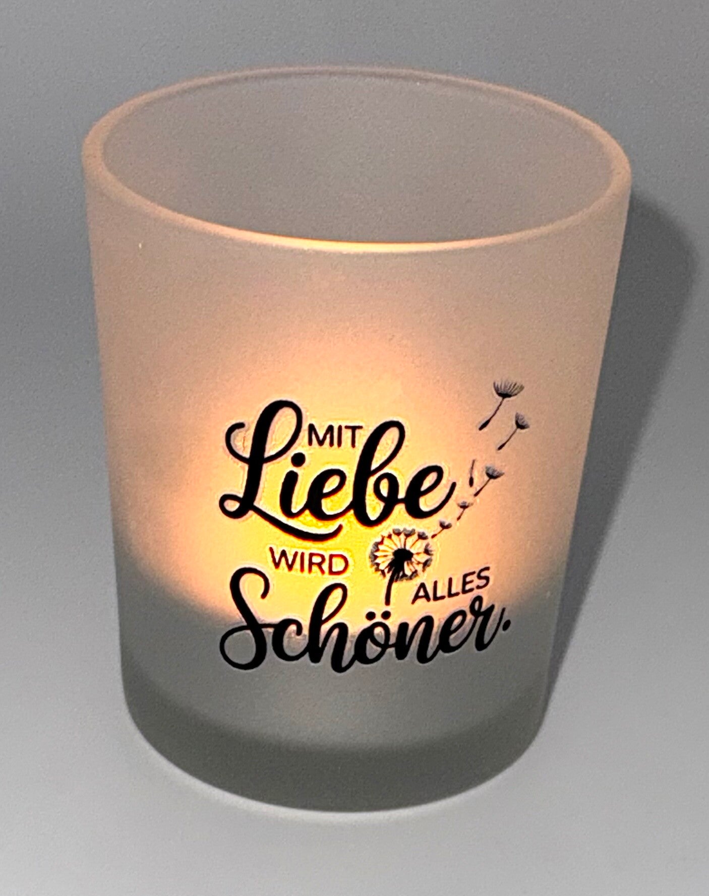 Windlicht mit Spruch