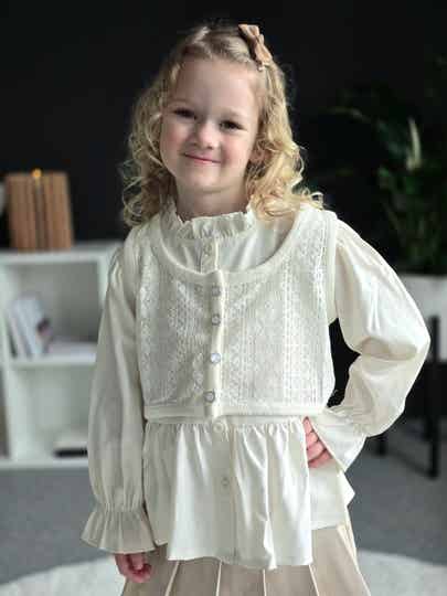 Hemd Beige met gilet