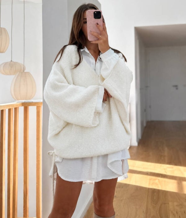Oversized Knitted Pull Off White