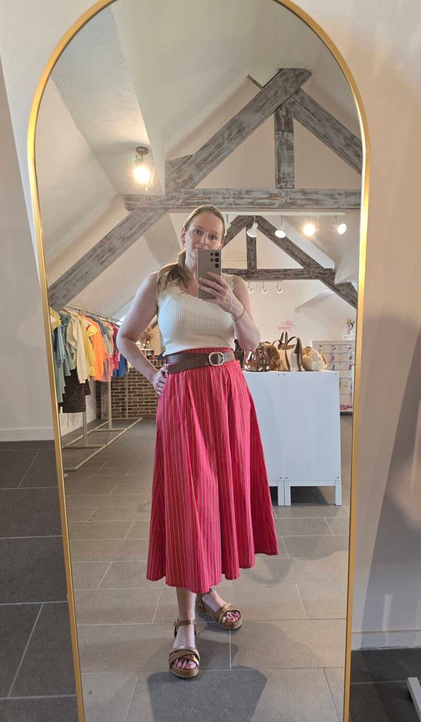 Rok Midi Rood Streep