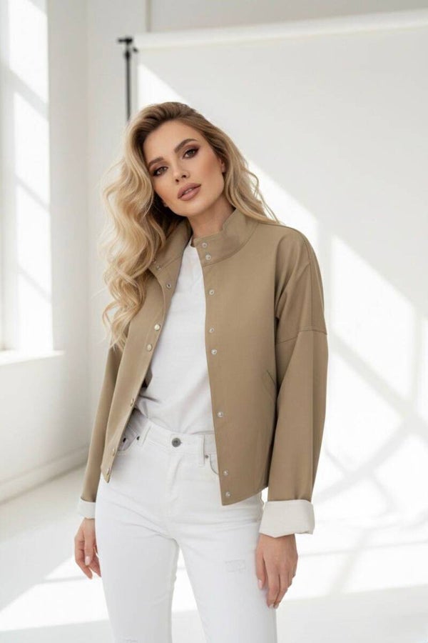 Cropped Jacket Taupe