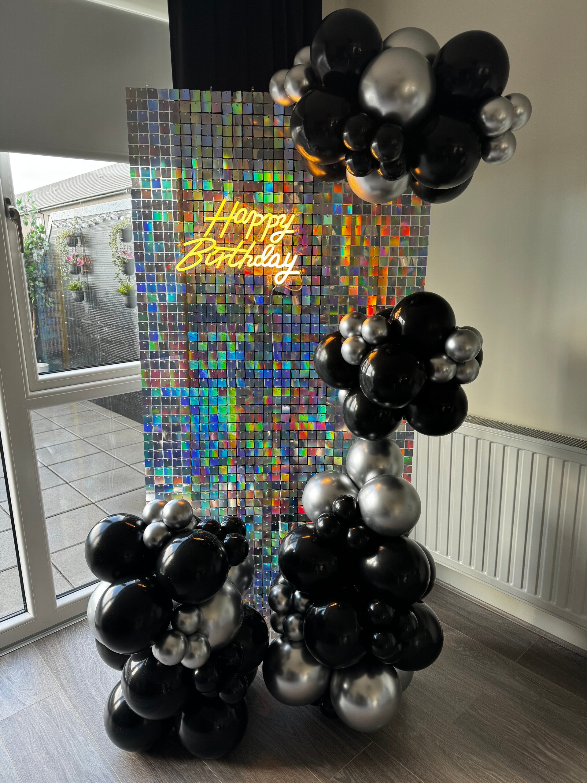 Sequin Wall - Iridescent Silver