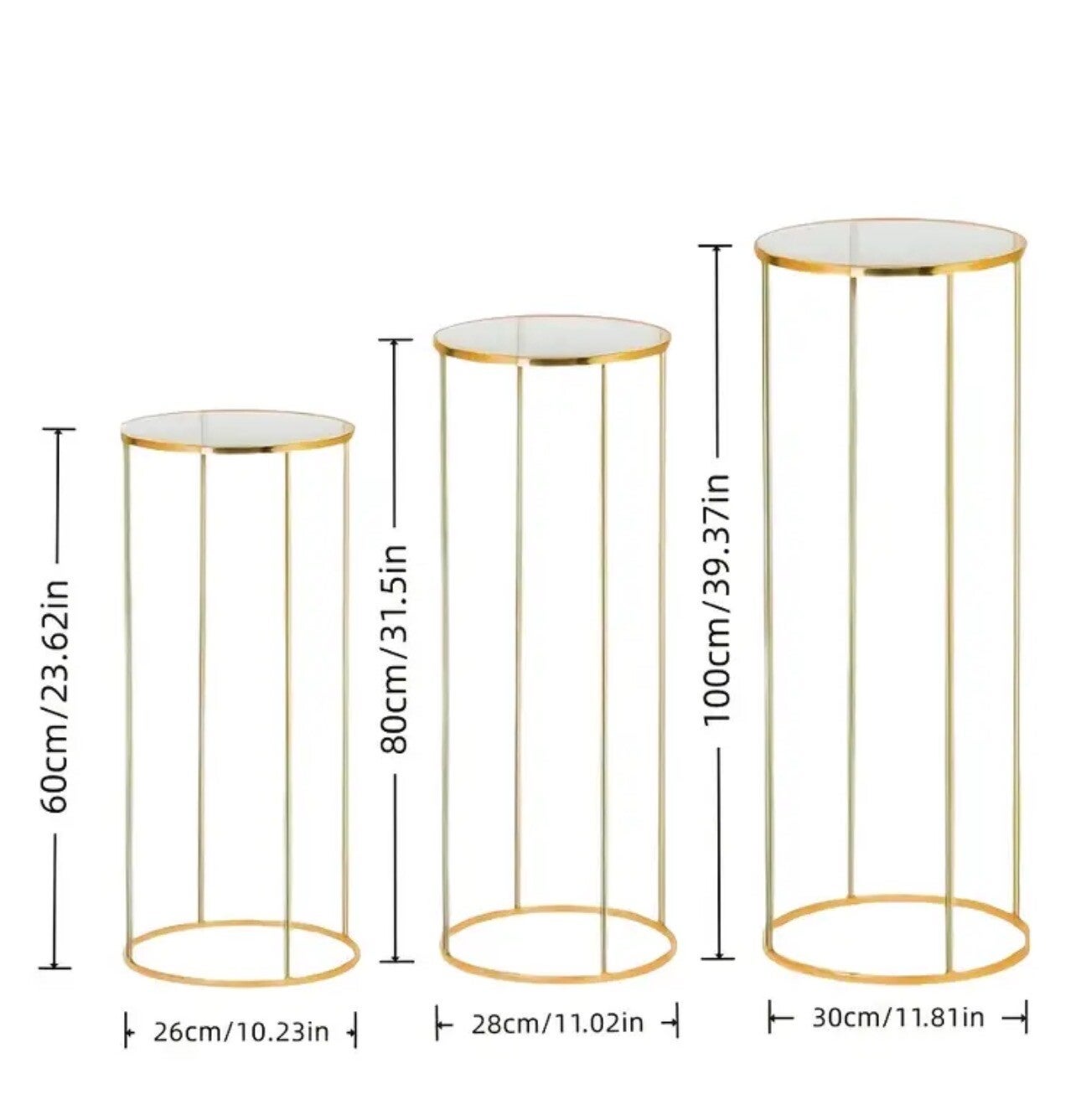 Round Metal Cake Stand - Gold (single)