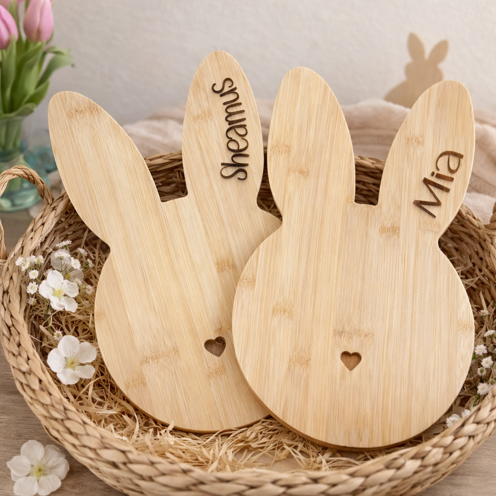 Personalisierte Osterbrettchen aus Bambus