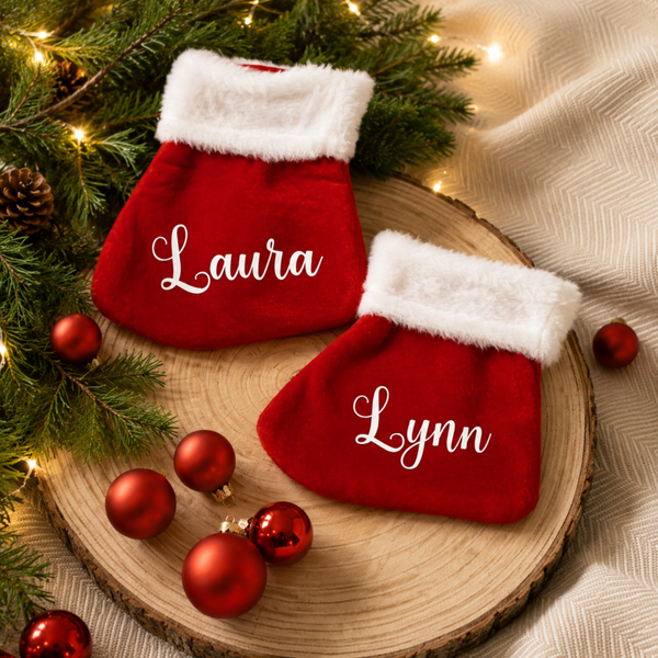 Personalisierte Mini-Weihnachtsstiefel mit Name