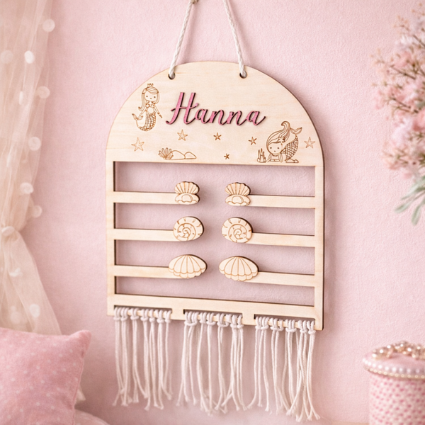 Schmuckhalter Meerjungfrau aus Holz – personalisiert