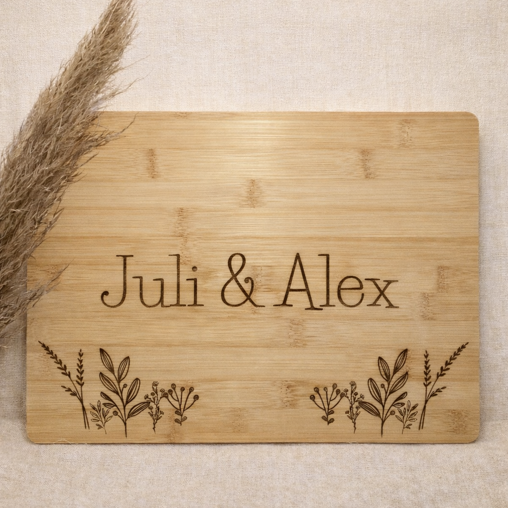 Holzschneidebrett "Gräser", personalisiert