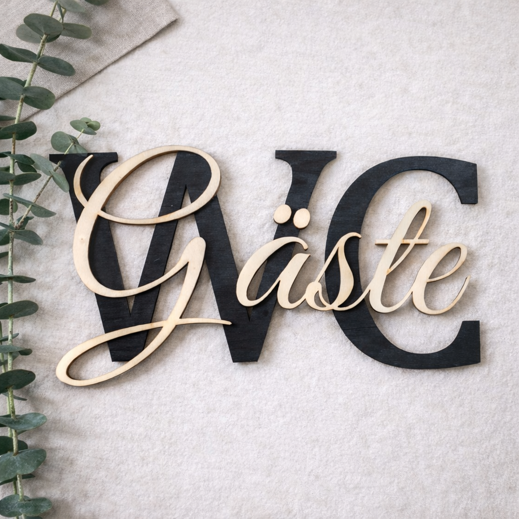 Stilvolles Gäste WC-Schild