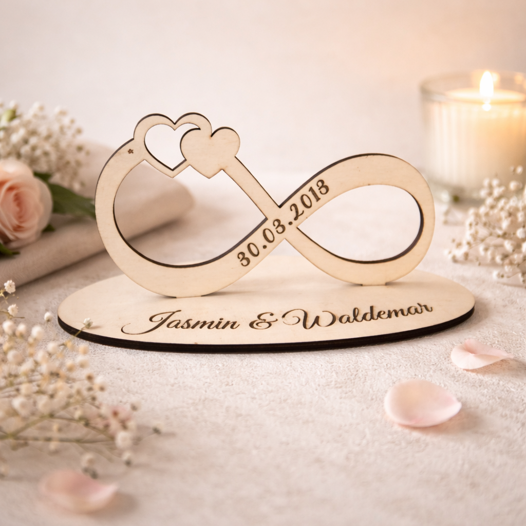 Unendliche Liebe „Holz“, personalisierbar