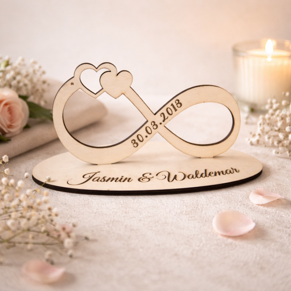 Unendliche Liebe „Holz“, personalisierbar