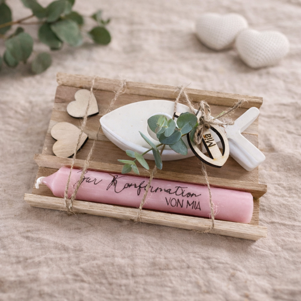 Handgemachtes Geschenk zur Taufe oder Kommunion