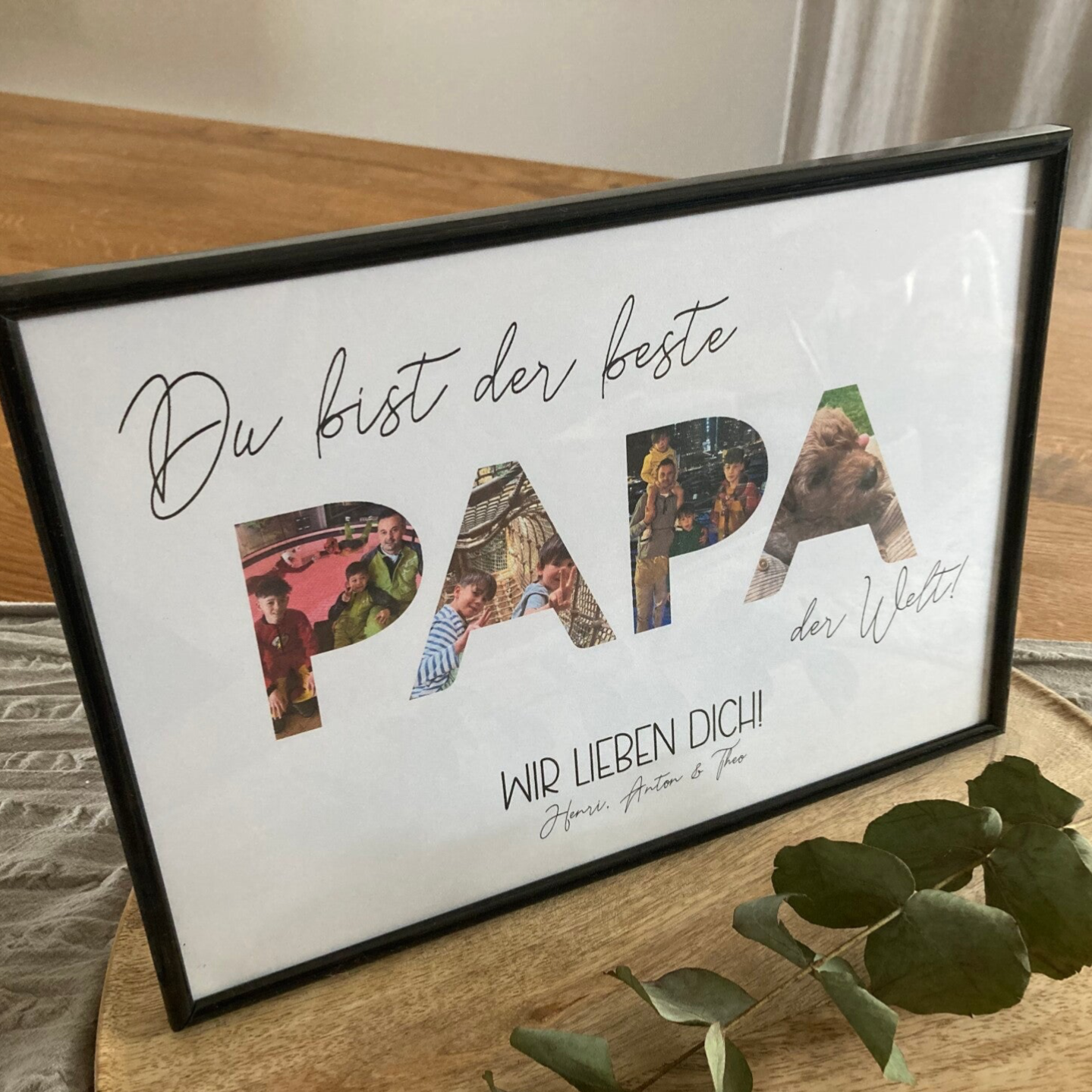 Bilderrahmen “Bester Papa der Welt” – personalisiert mit Fotos