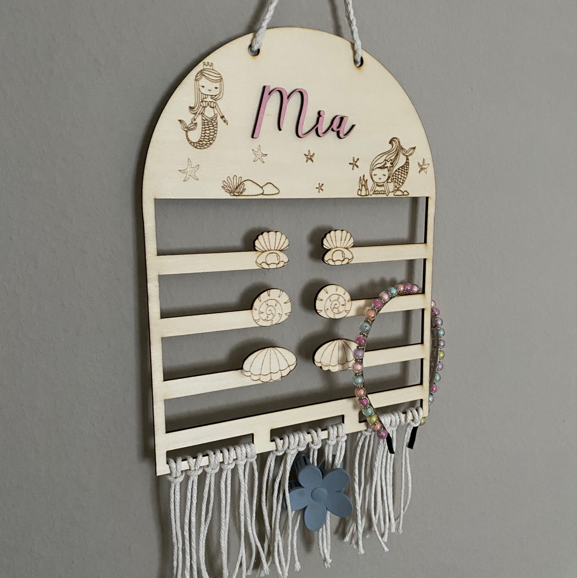 Schmuckhalter Meerjungfrau aus Holz – personalisiert