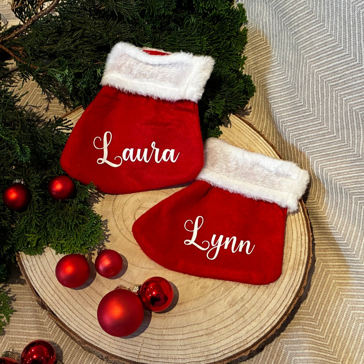 Personalisierte Mini-Weihnachtsstiefel mit Name