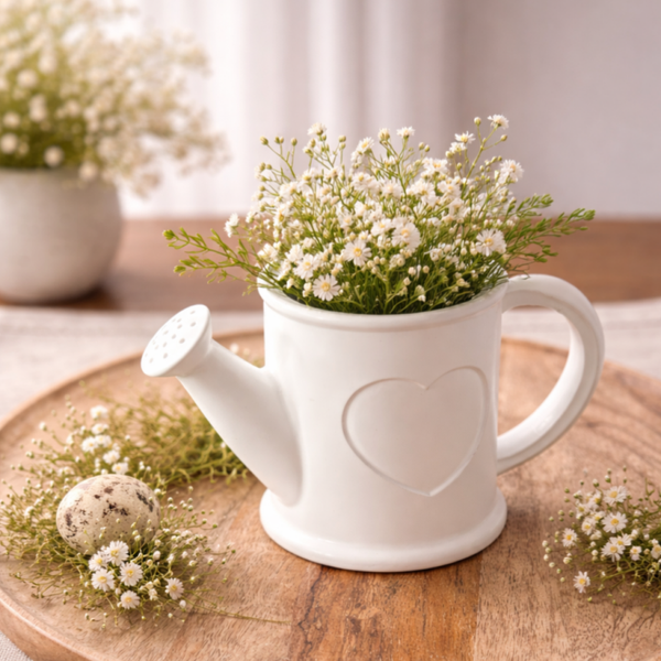Dekorative Mini-Gießkanne mit Herz – Frühlingsdeko & Geschenkidee