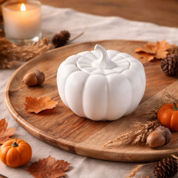 Herbstliche Kürbisdose „Pure Autumn“ – zeitlose Deko in Weiß
