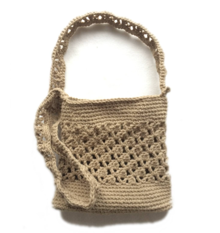 Gehaakte tas van hennep touw