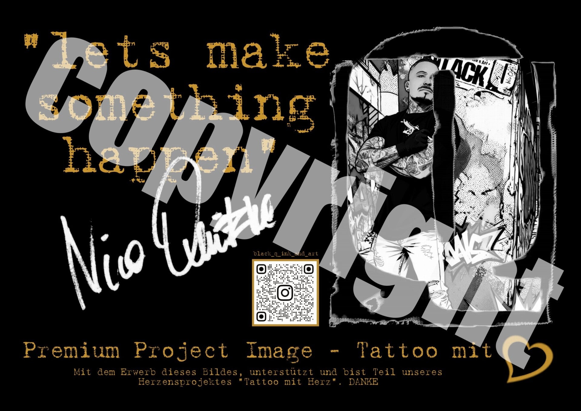 Premium Project Image - Black Q "Tattoo mit Herz"