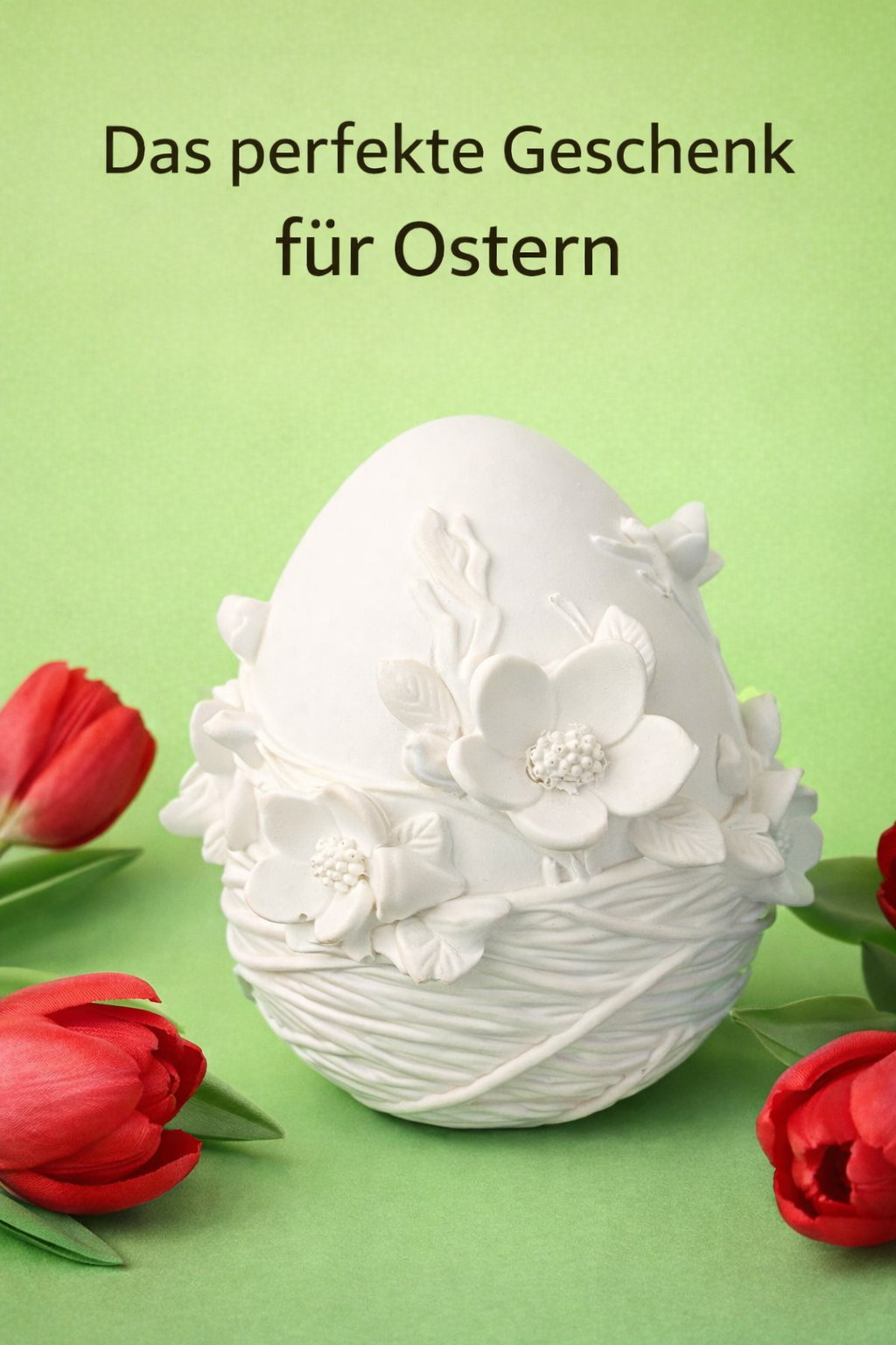Ei im Nest mit 3D-Blüten