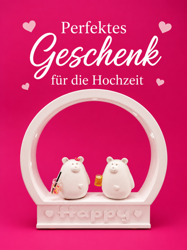 Rundbogen "Happy" mit Licht,  Cocktailbärchen + Bierbärchen