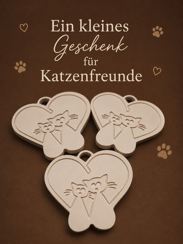Herzanhänger Katzen 1 Stück