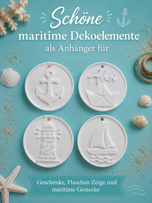 Plakette, Anhänger maritim 4-Set