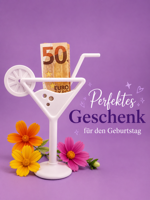 Cocktailglas für Geldgeschenk oder Gutschein