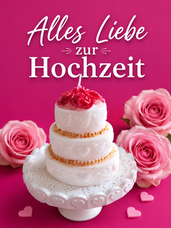 Hochzeitstorte (Kerze) mit Tortenplatte mit Fuß
