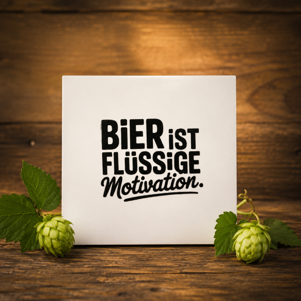 Untersetzer Bier quadratisch mit Spruch