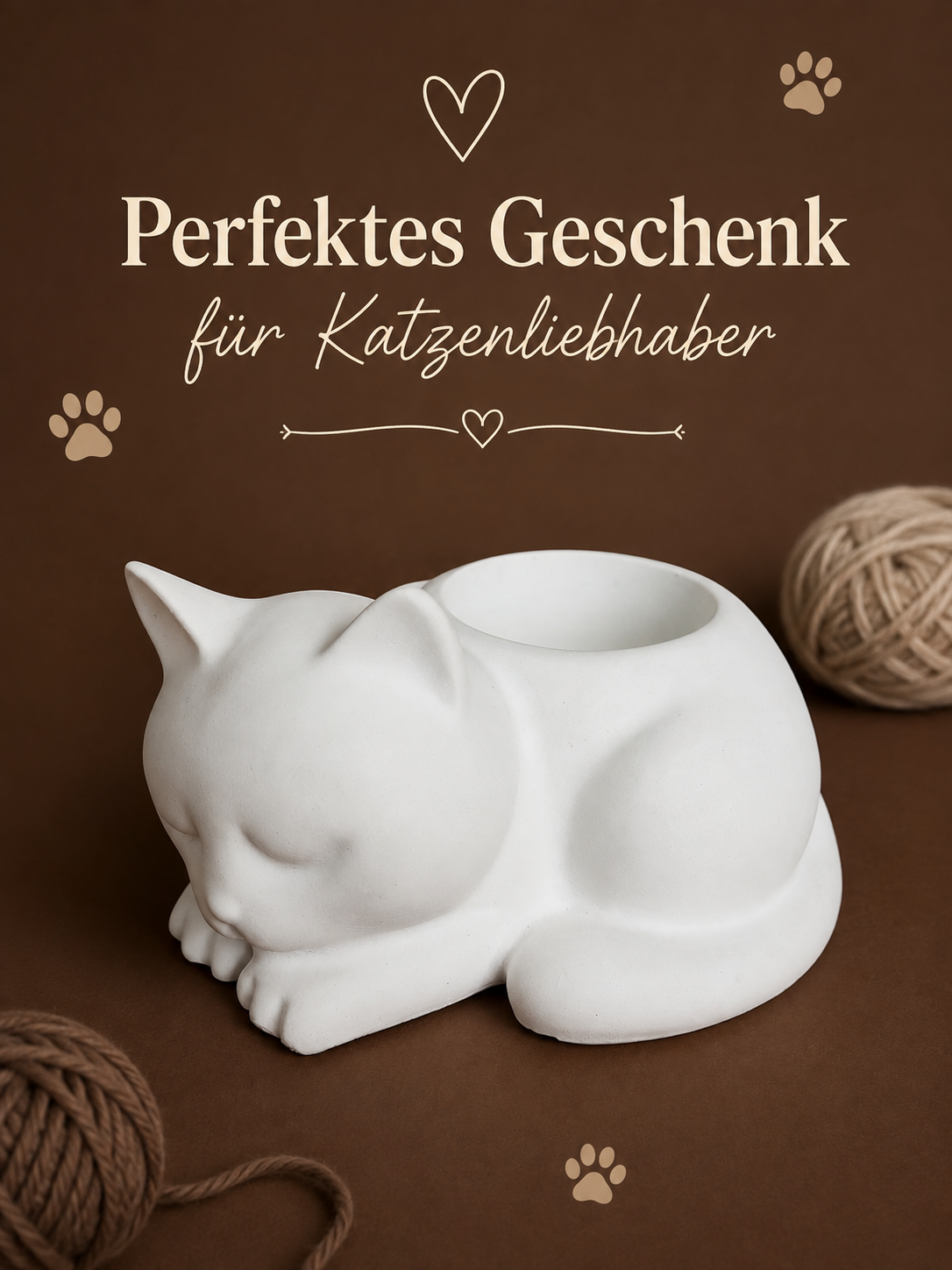 Teelicht Katze schlafend