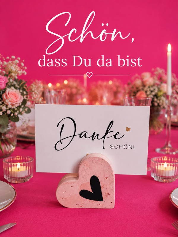Kartenhalter Herz für Namensschilder zur Hochzeit, Fotos, Gutscheine.....