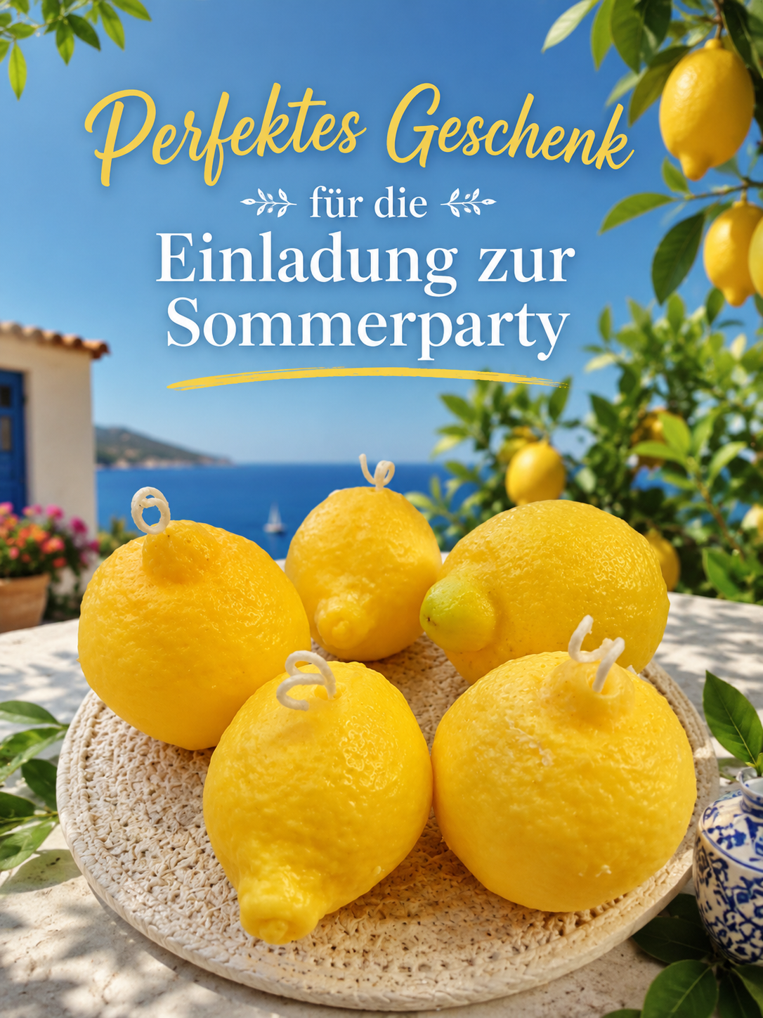 Zitronenkerzen stehend oder liegend