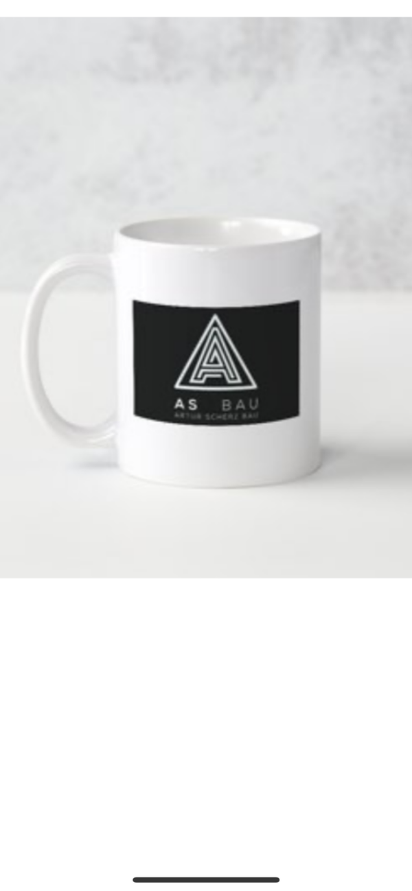 Kaffee Tasse mit Logo und QR Code