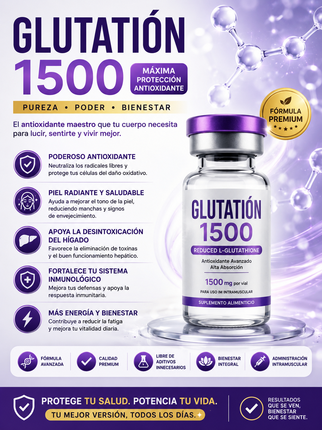 Glutatión 1500mg/7 inyecciones