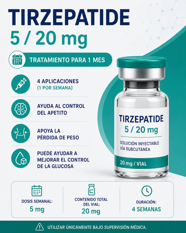 Tirzepatide dosis 5/20mg (1 mes)