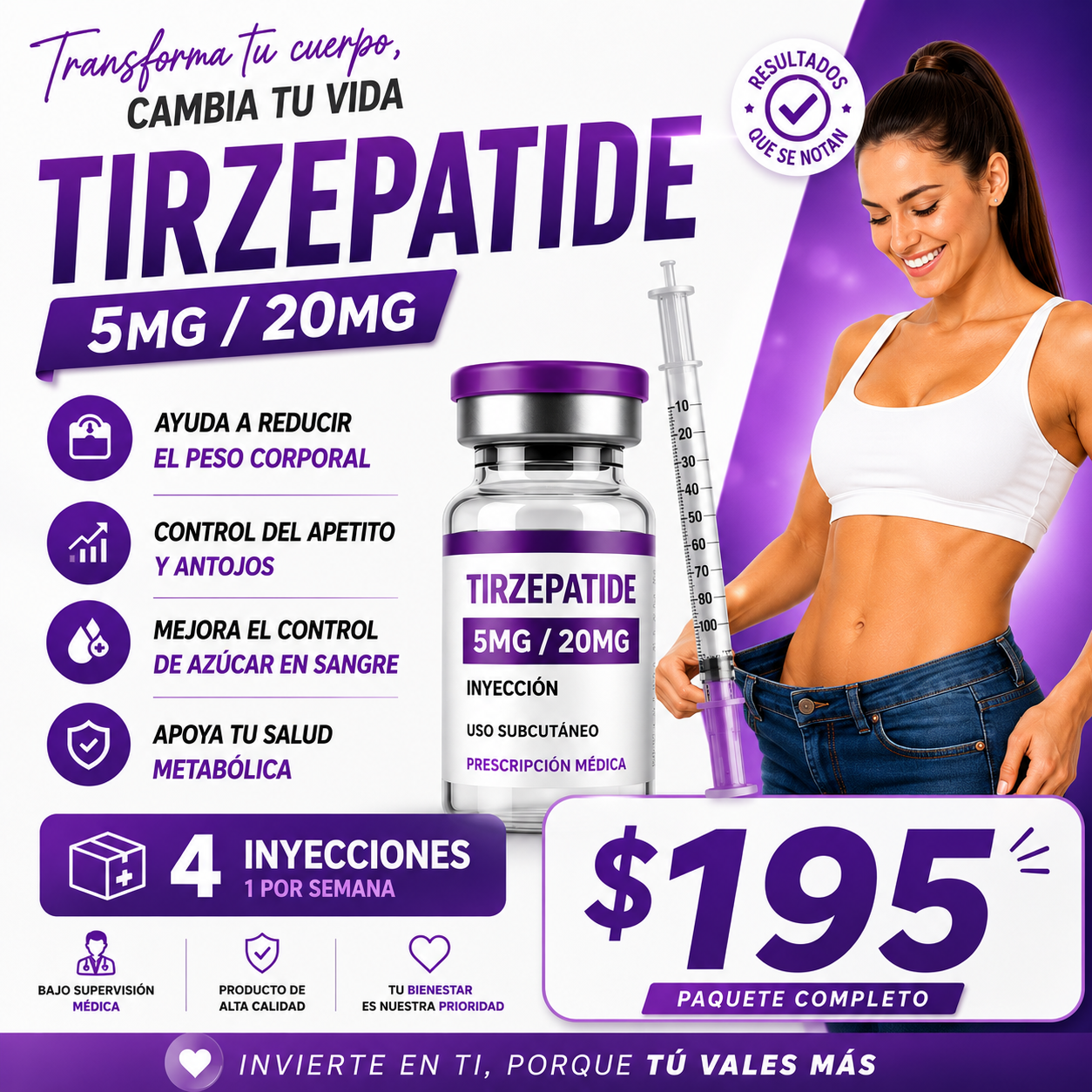Tirzepatide dosis 5/20mg (1 mes)