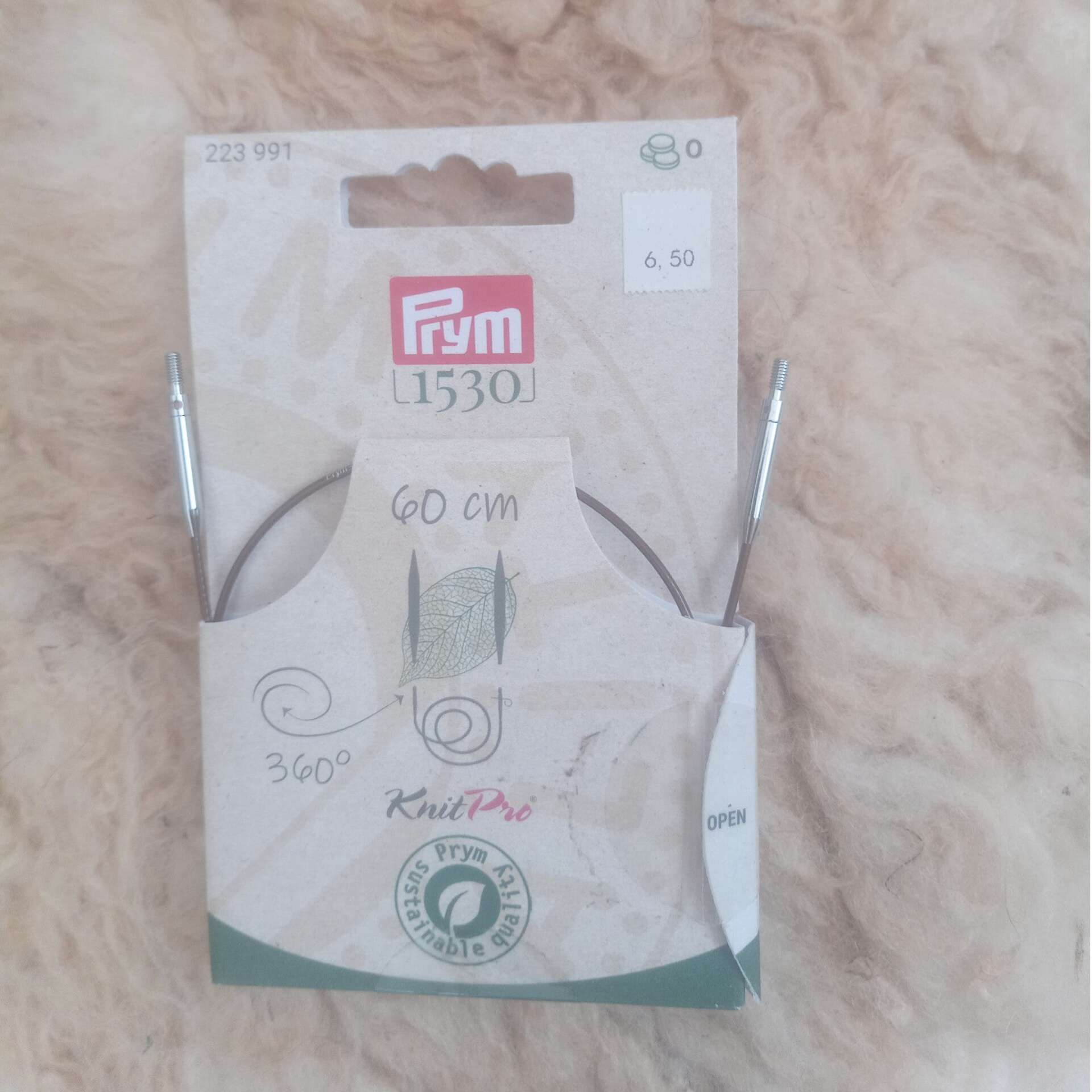 Natural Stahlseil & Zubehör, 360° drehbar - KnitPro